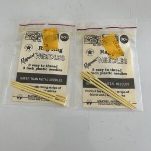 TWO SETS Vintage Rag Rug Plastic Needles 3-Inch Maxwell International